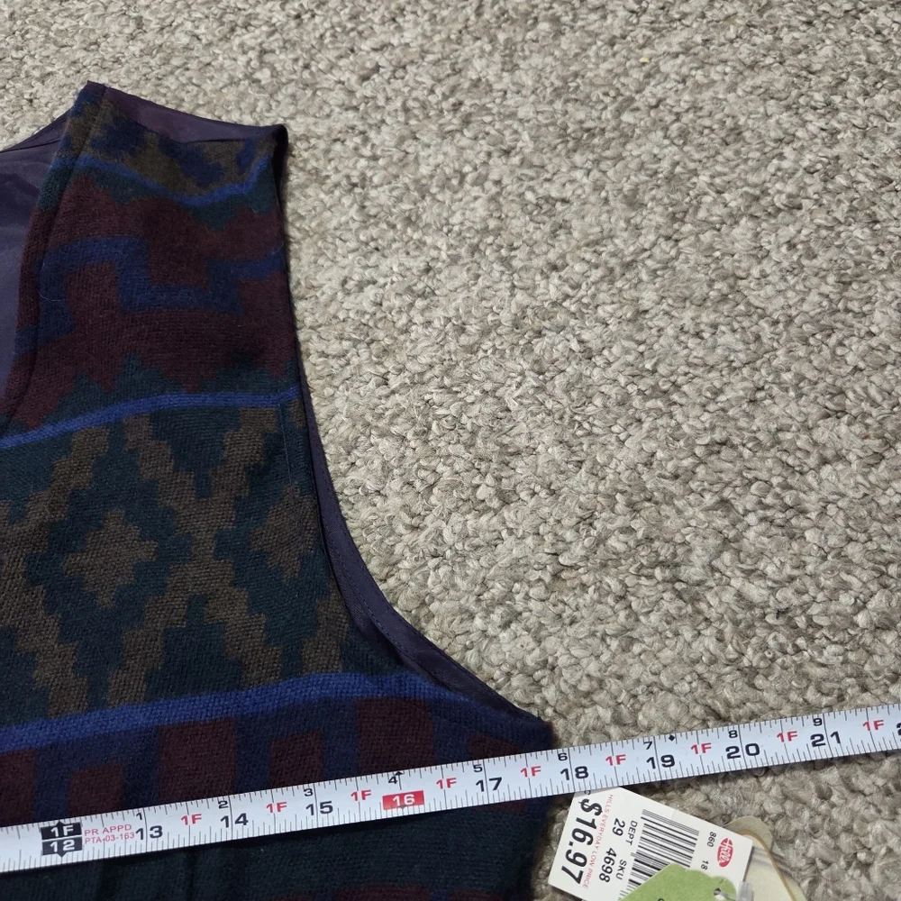 Women’s Vintage Aztec Vest Southwestern Multicolor Size Small Bonjour Hills USA‎